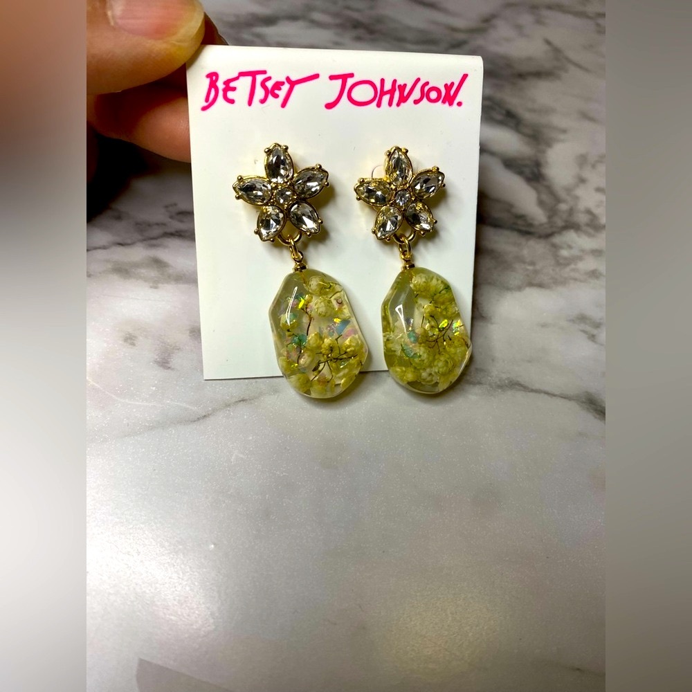 NEW Betsey Johnson Gold and Silver Floral Earrings